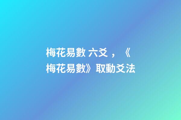 梅花易數 六爻，《梅花易數》取動爻法